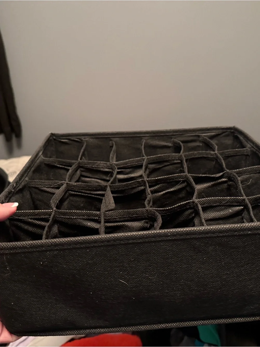 Black Fabric 24-Compartment Drawer Organizer - Set of 2